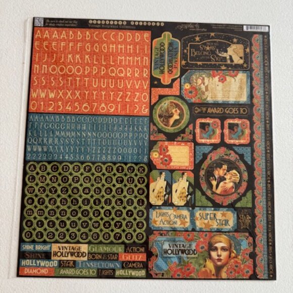 NWT Graphic 45 Vintage Hollywood Set of Crafting Papers - Picture 4 of 13